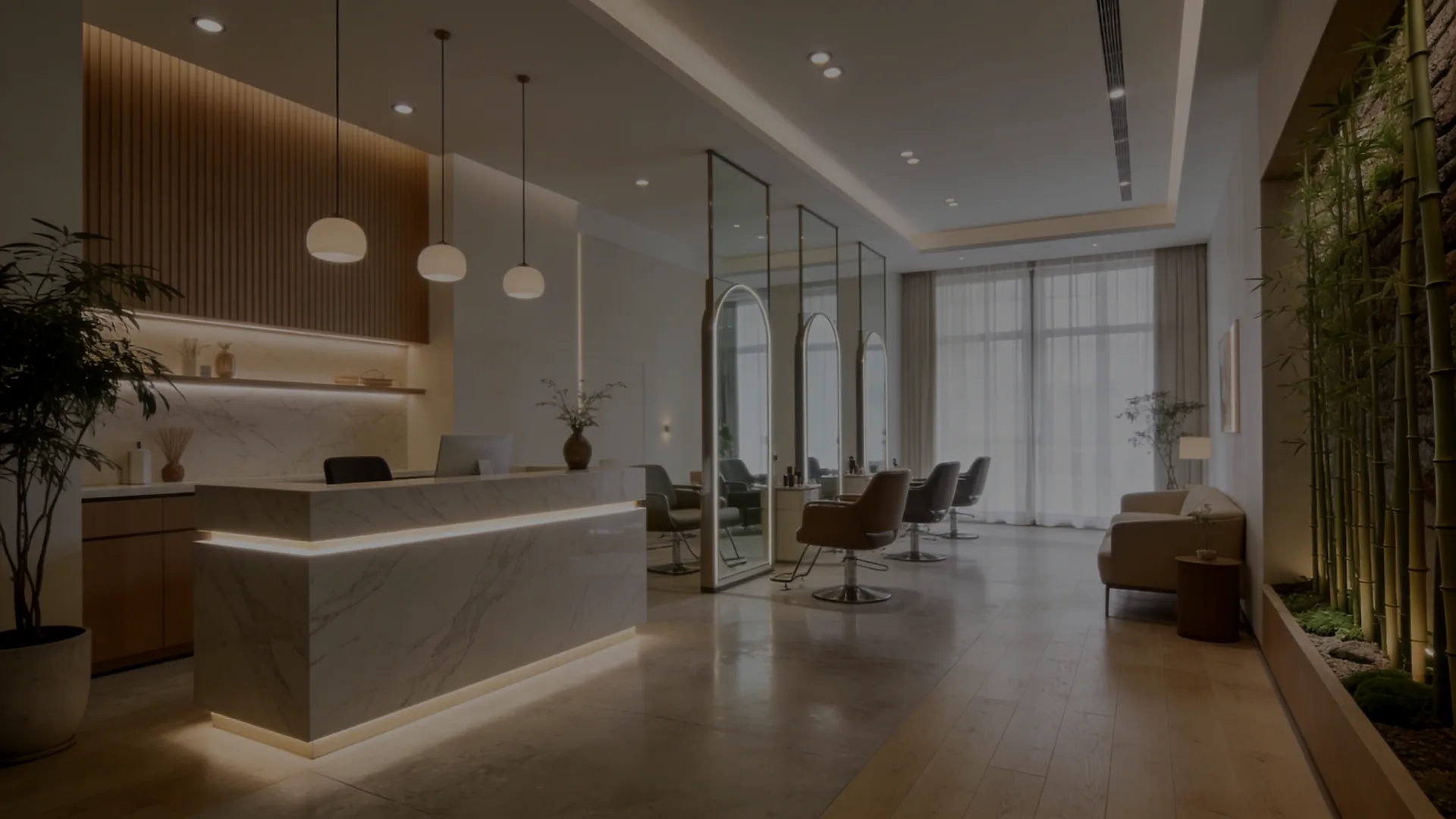 Un espace de coiffure lumineux, aménagé autour du confort des clients